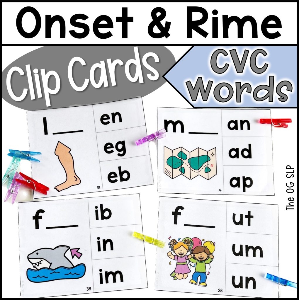 Using Word Families For Onset And Rime Practice The OG SLP