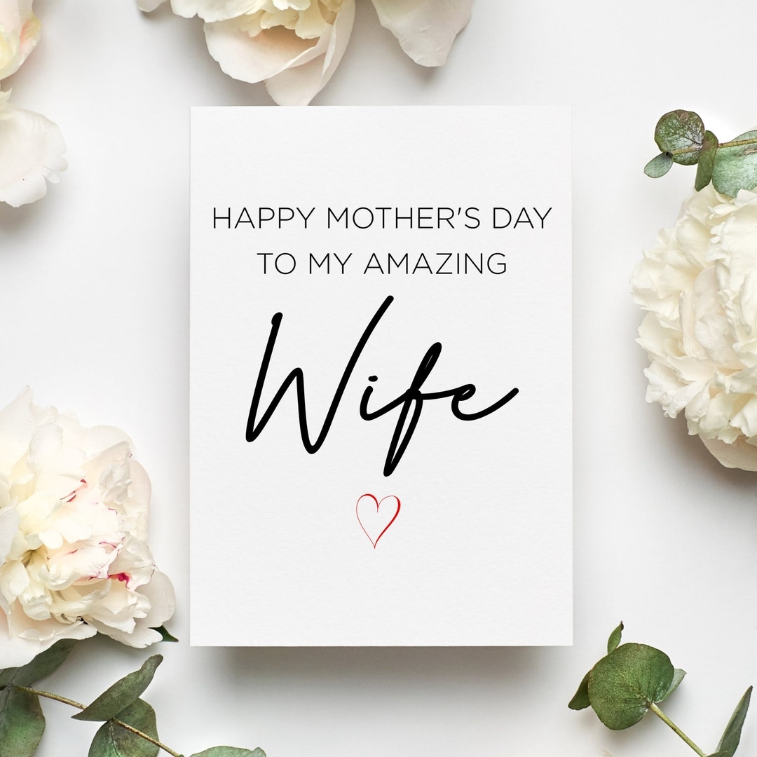 Wife Mothers Day Card Happy Mother s Day Card For Wife Mother s Day Card From Husband Wife Mother s Day Gift Wife Card Etsy