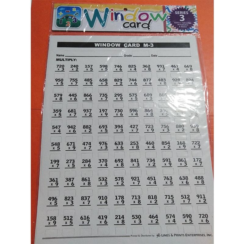 Window Card Series 3 Mathematics Window Card Set Addition Subtraction Multiplication Division Die Cut Windows For Scrapbooking 4 Piece Math Card Set Printed Window Cards For Education Lazada Lazada PH