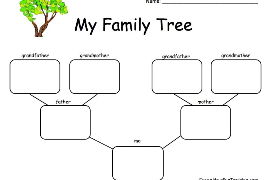 1 Child Family Tree Worksheet Have Fun Teaching