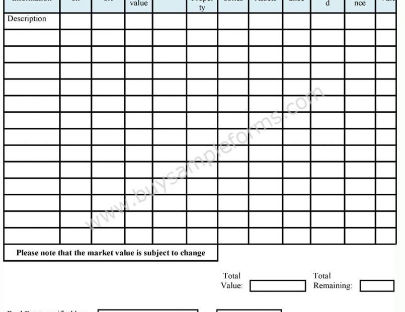 10 Estate Inventory Examples To Download