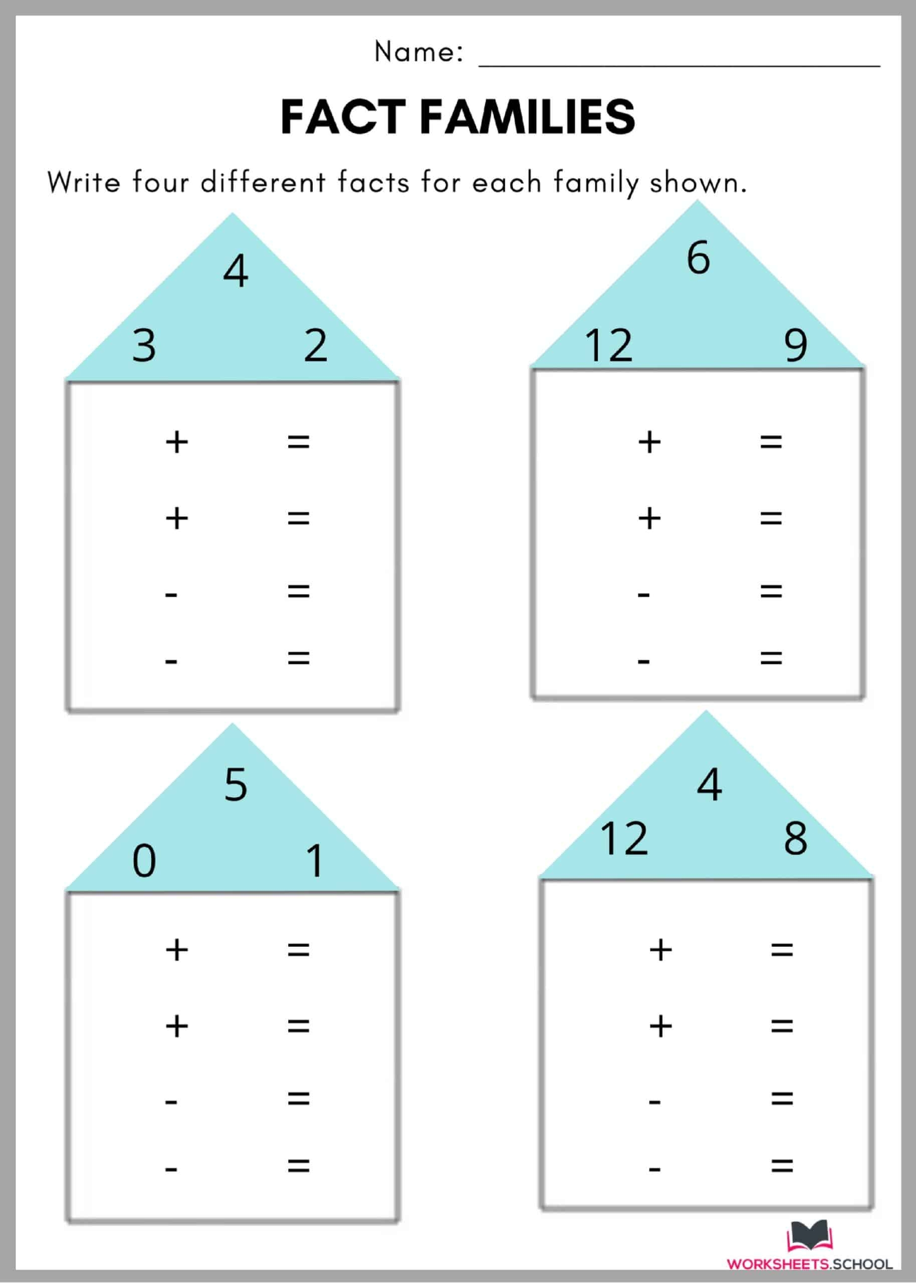10 Fact Family Worksheets Multiplication Addition EduWorksheets