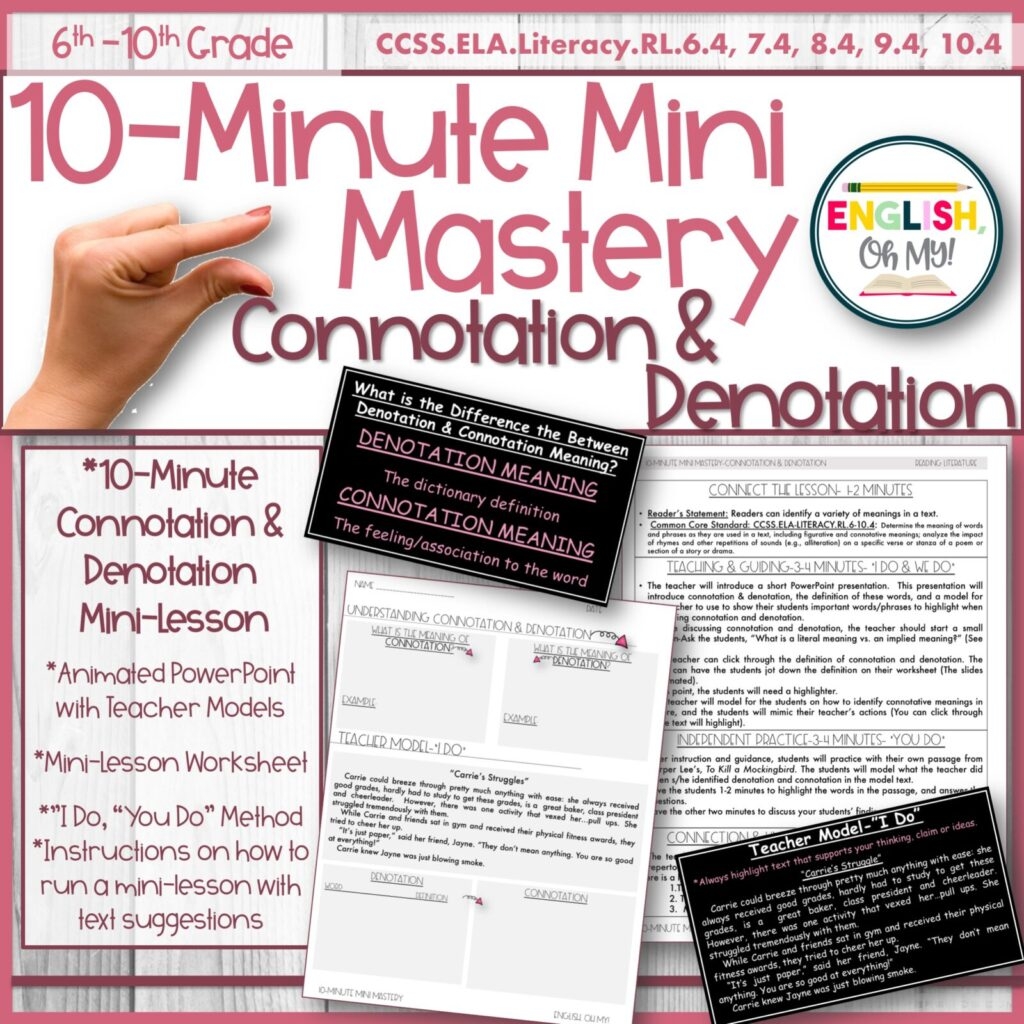 connotation and denotation worksheets