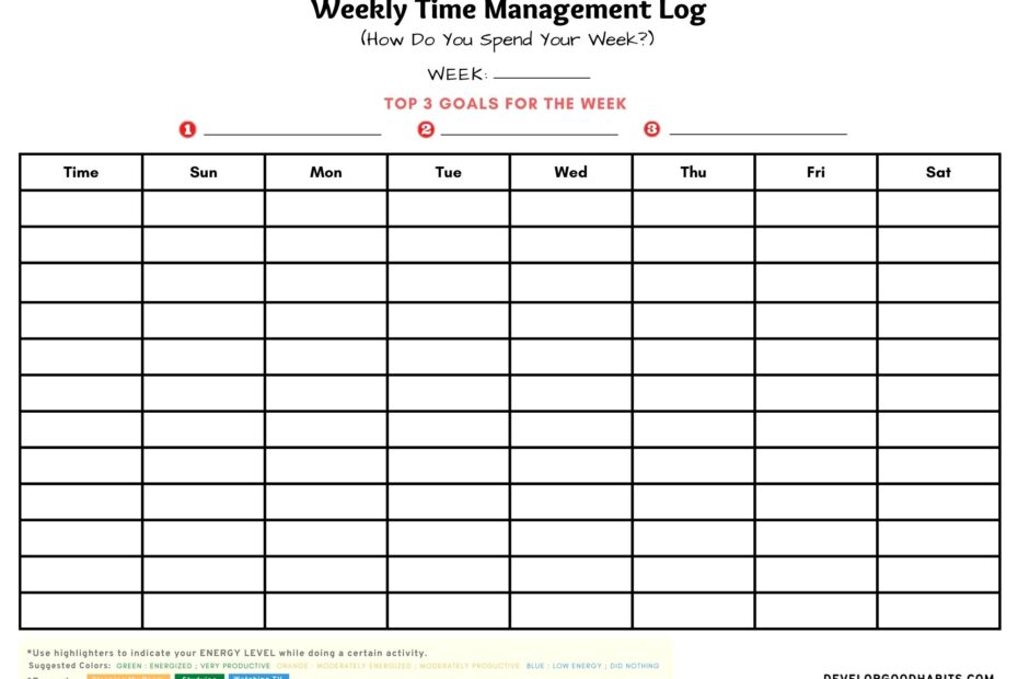 12 Time Management Worksheet For Students U0026 Adults Develop Good Habits