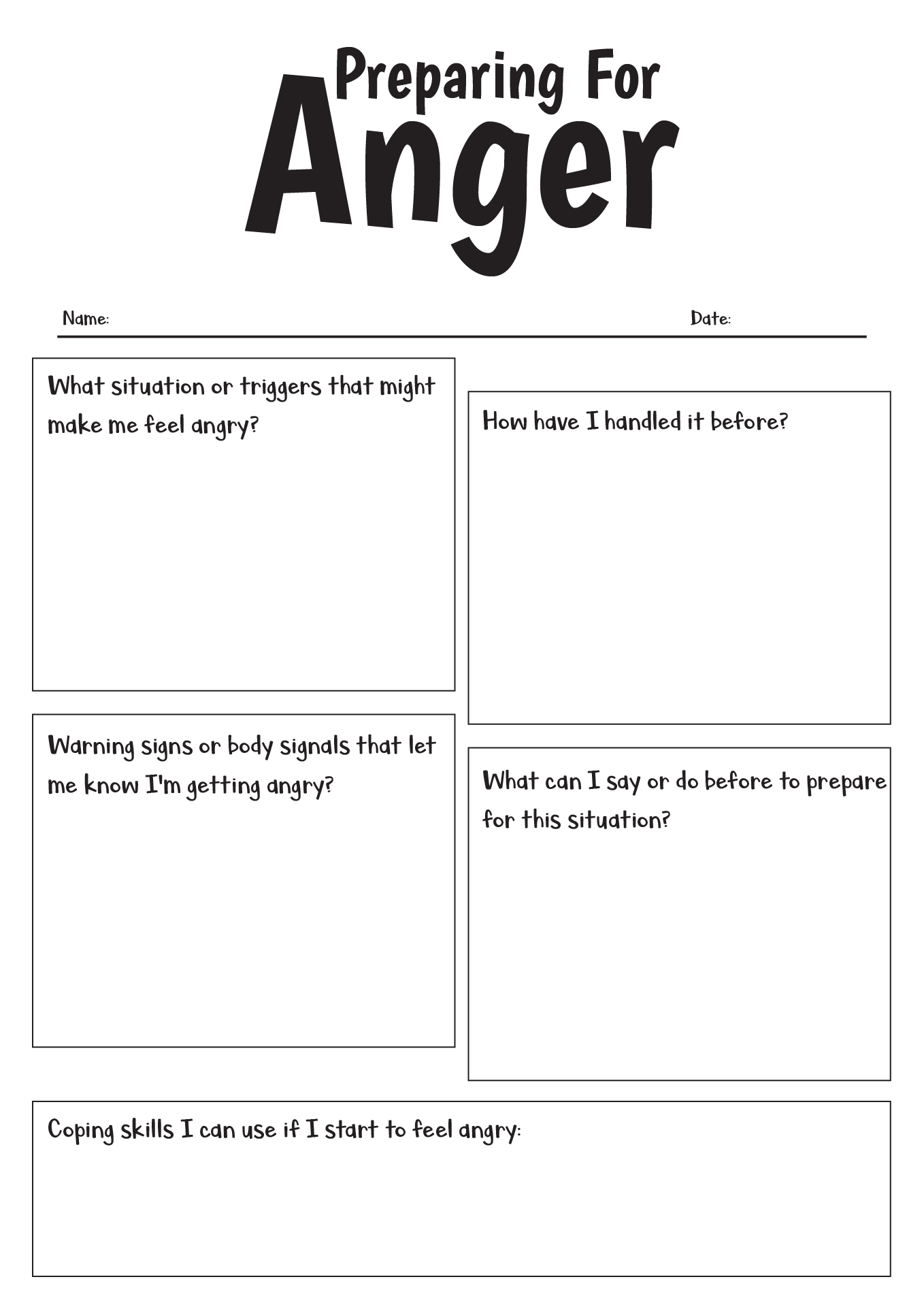 anger management worksheets for adults