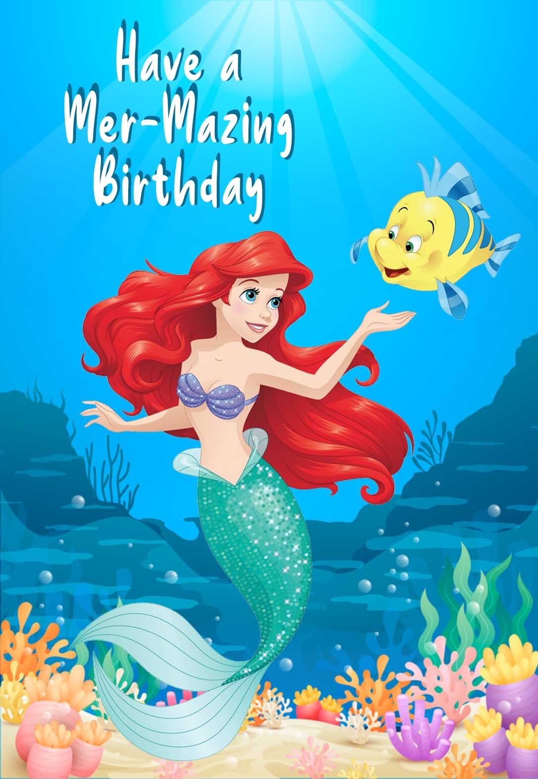15 Mermaid Printable Birthday Cards U0026 Coloring Pages free 