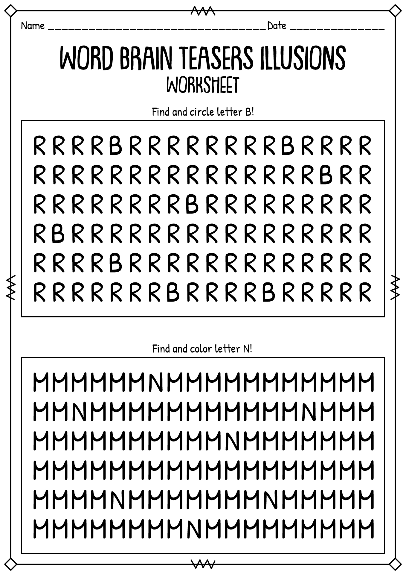 brain puzzle worksheets