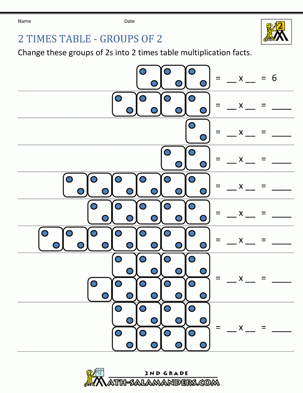 multiplication by 2 worksheets