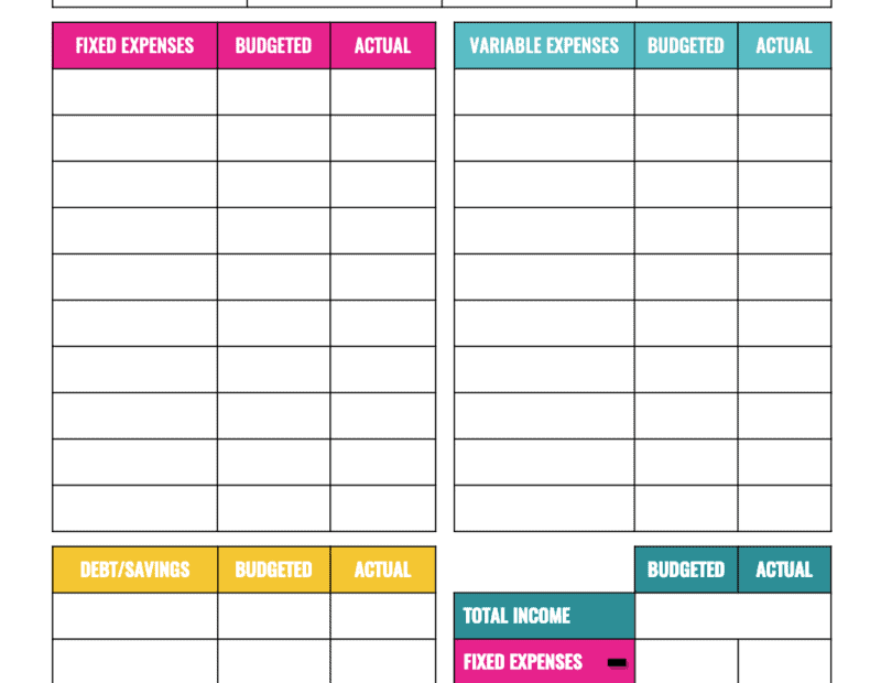 25 Free Printable Budget Templates That ll Help You Save
