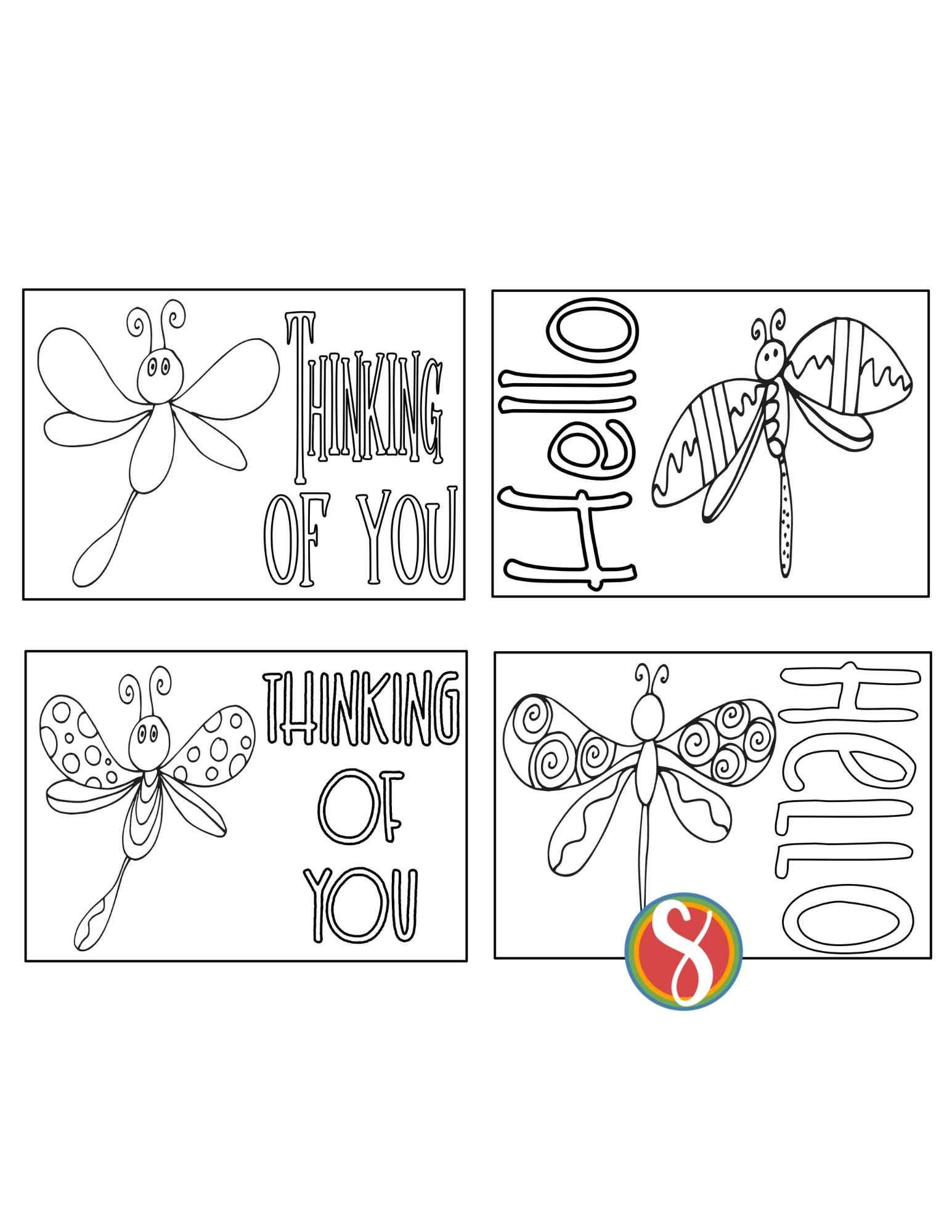 printable black and white thinking of you cards
