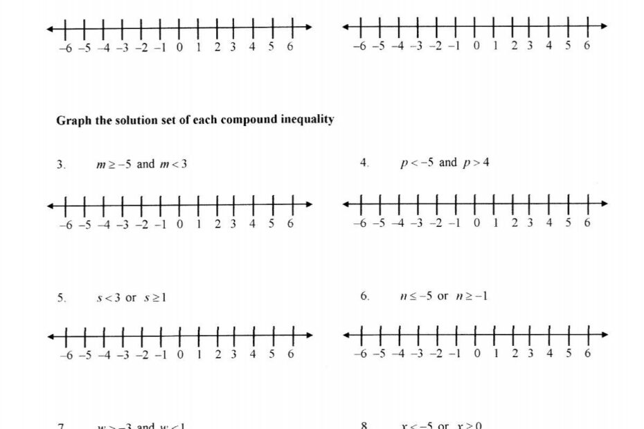3 5 Compound Inequalities Worksheet l Name Date Per Write A