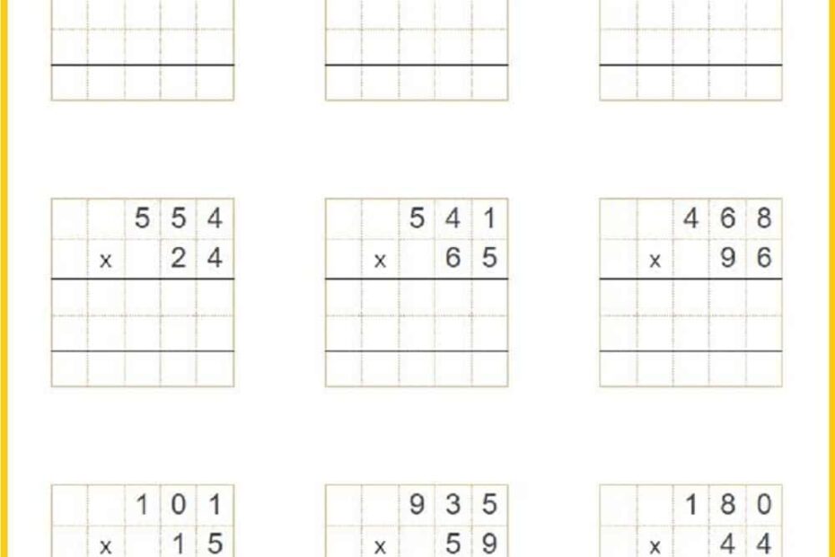 3 Digit By 2 Digit Multiplication Games Worksheets