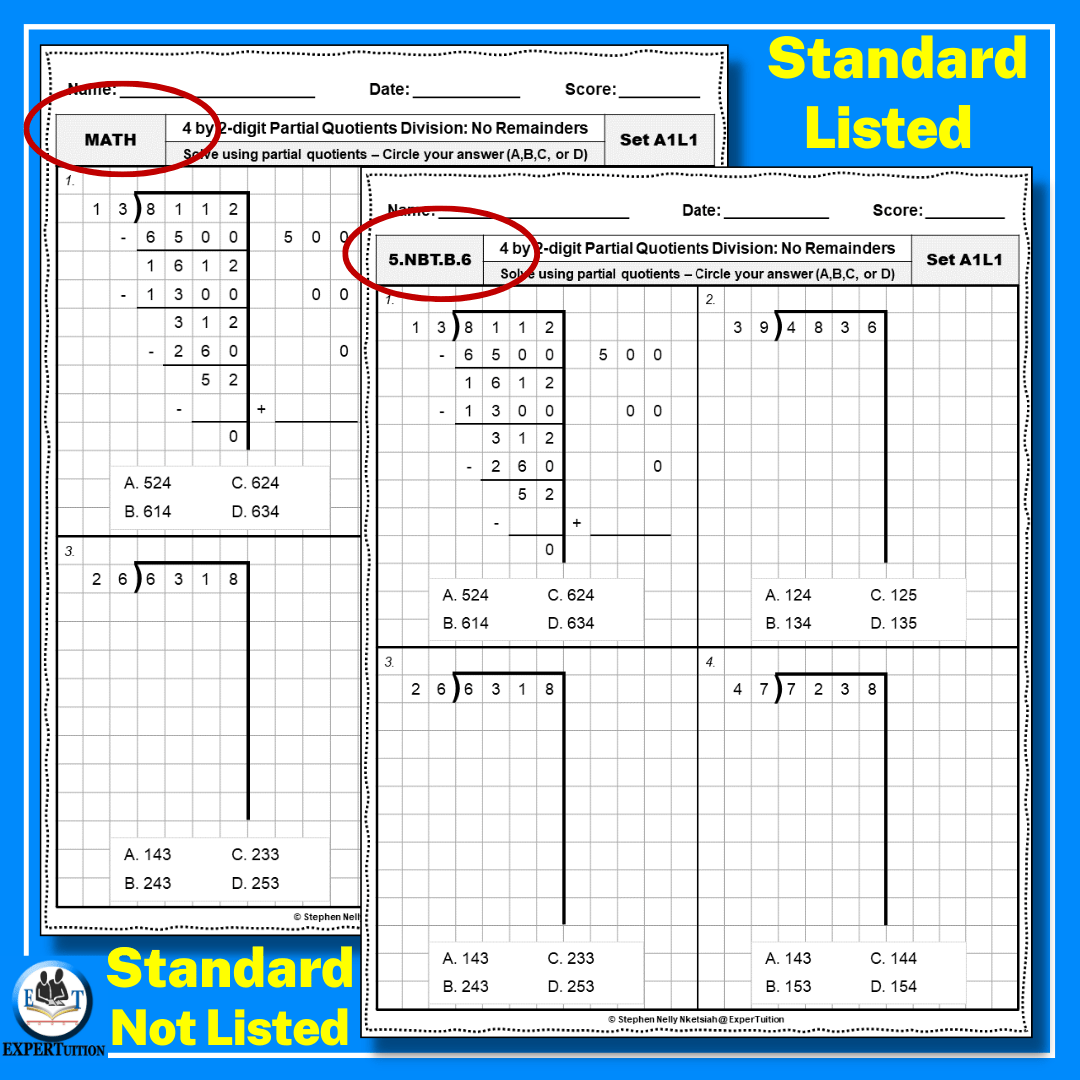 4 Digit By 2 Digit Partial Quotients Division Grade 5 Worksheets 