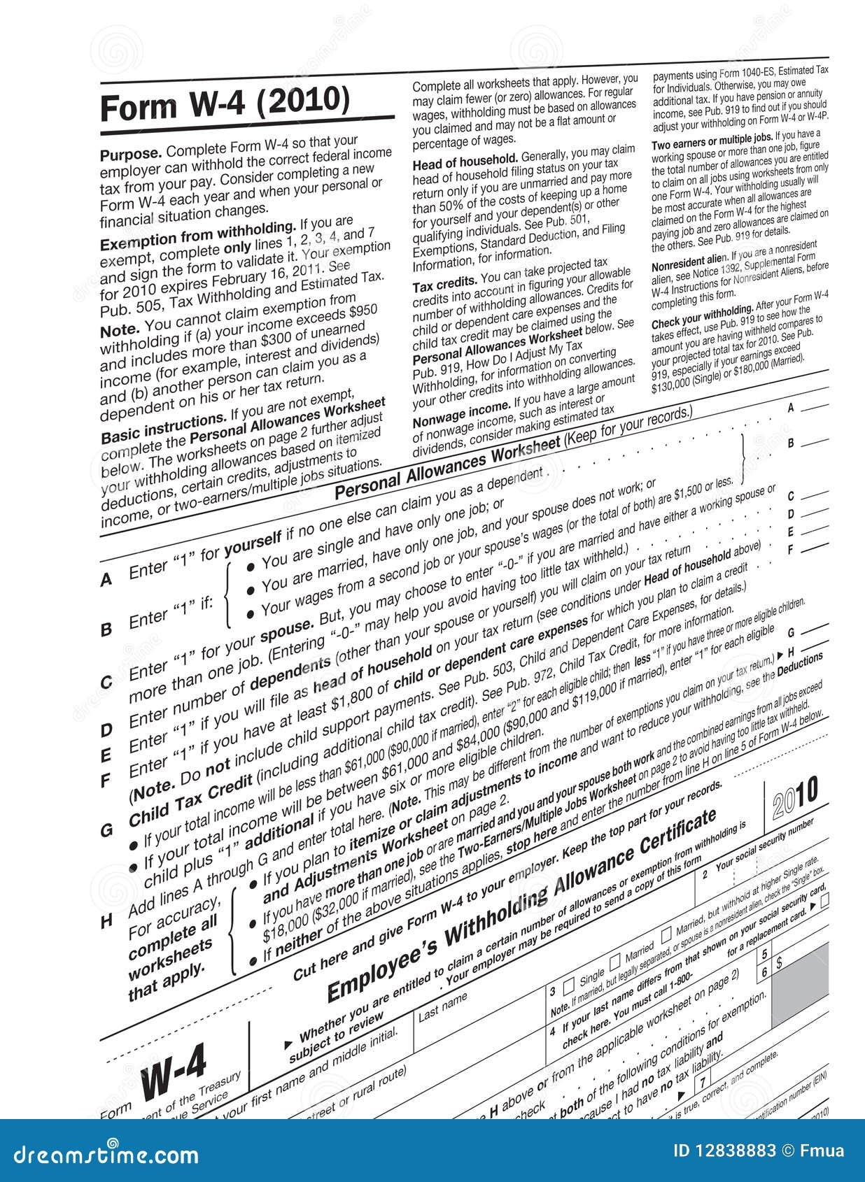 personal allowances worksheet