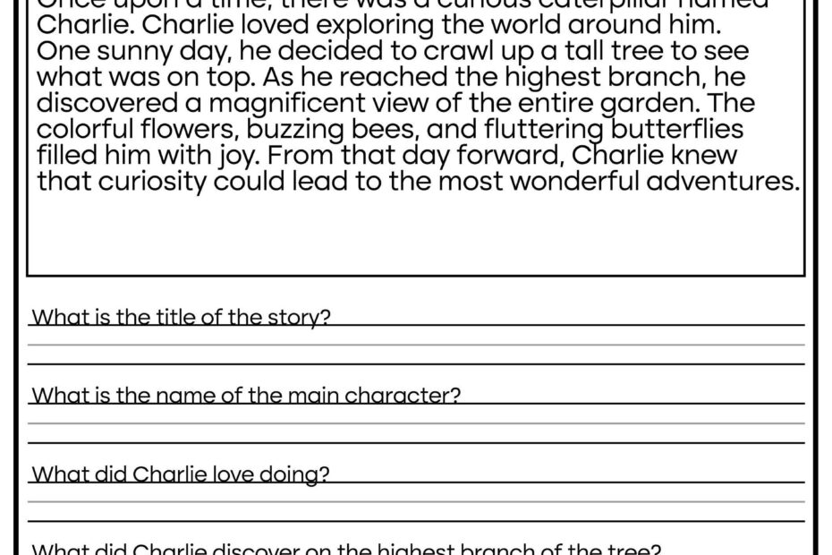 5 Printable Reading Comprehension English Worksheets ages 4 7 KG1 To Grade 2 Etsy New Zealand