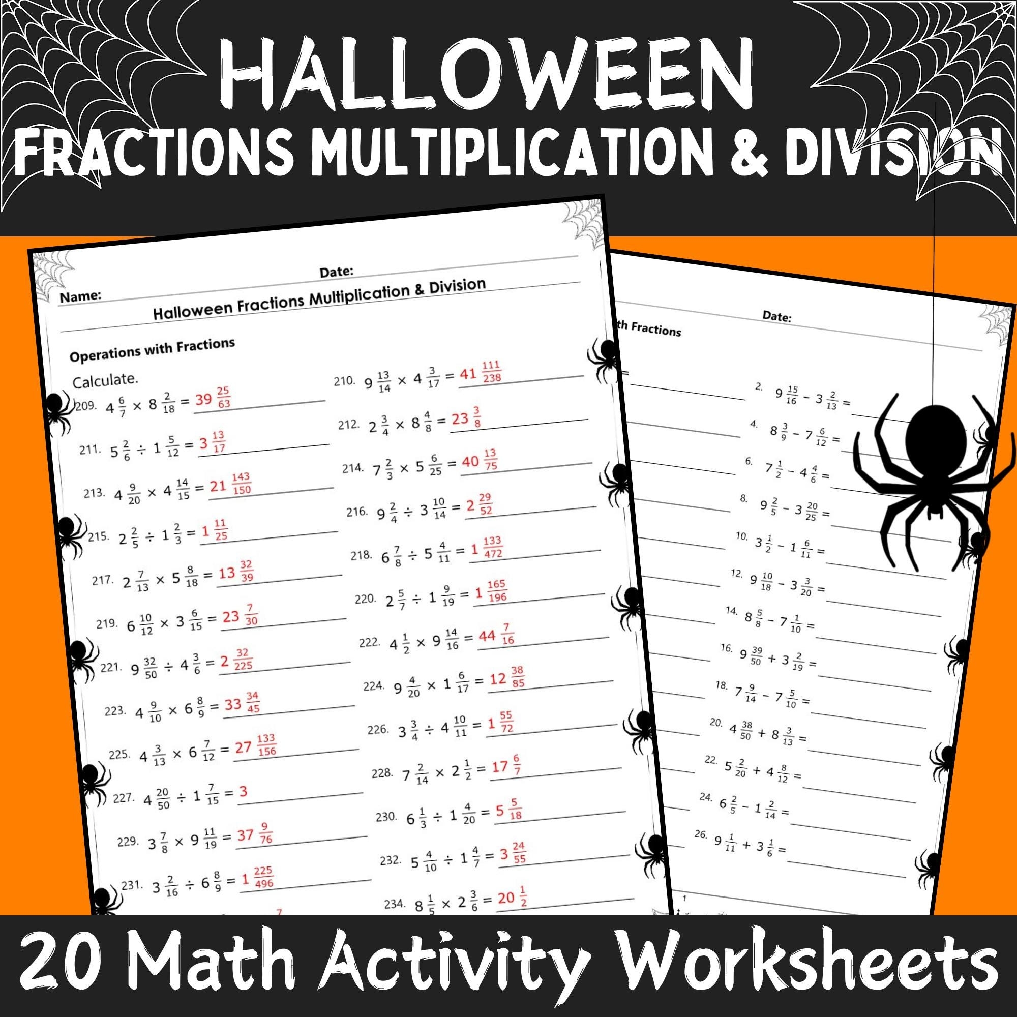 double digit fraction multiplication worksheet 5th