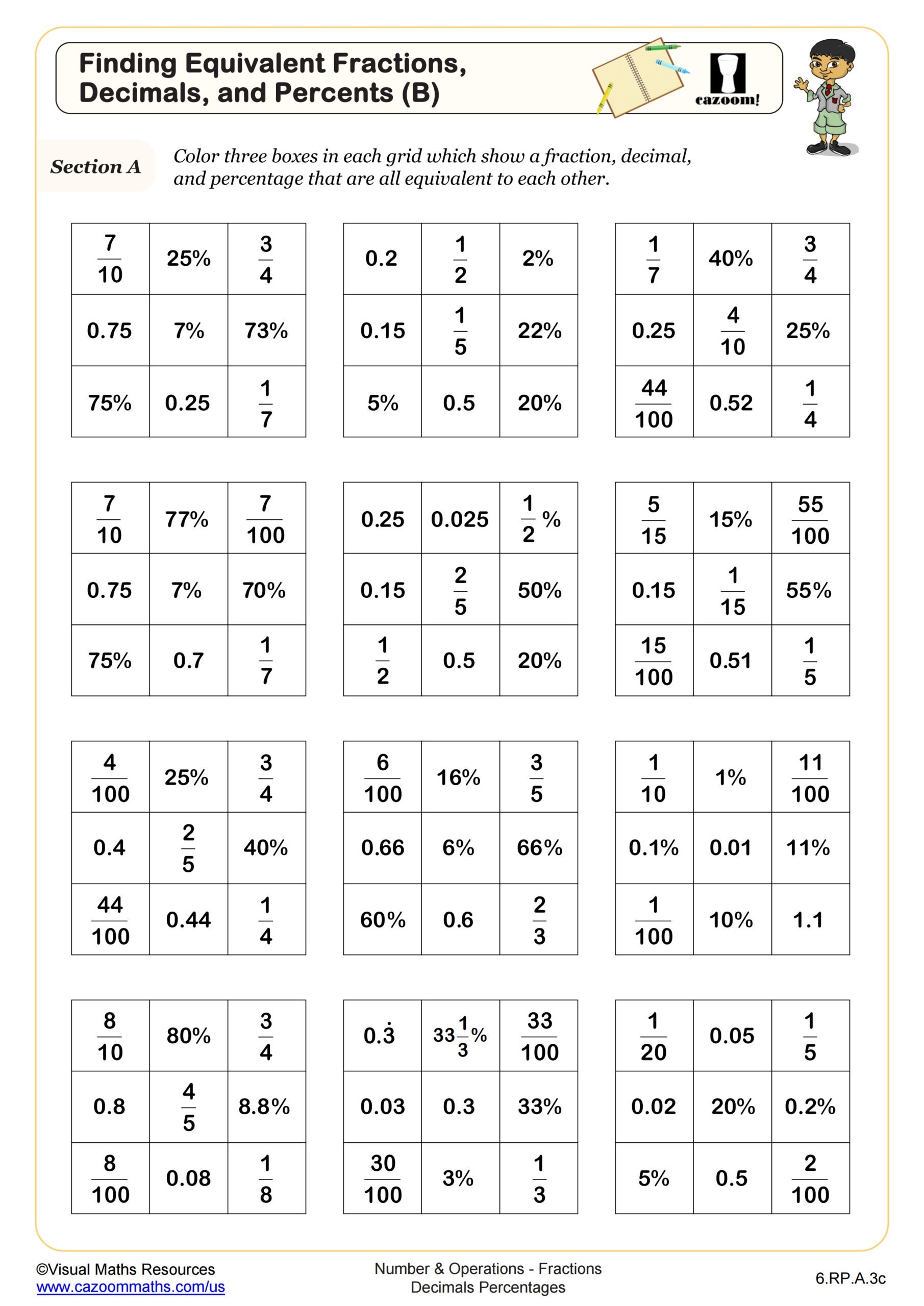 sixth grade worksheets