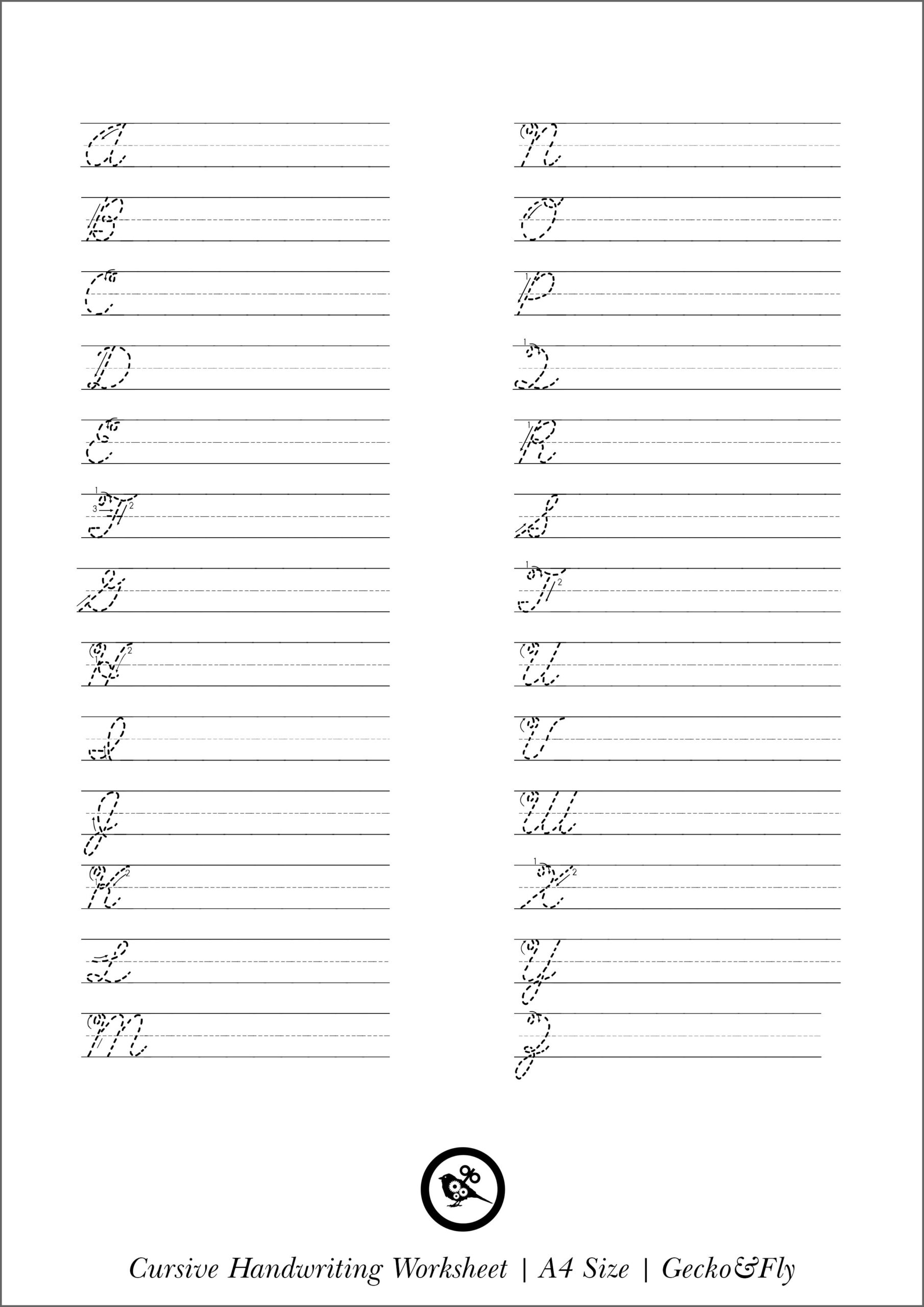 printable cursive handwriting practice worksheets