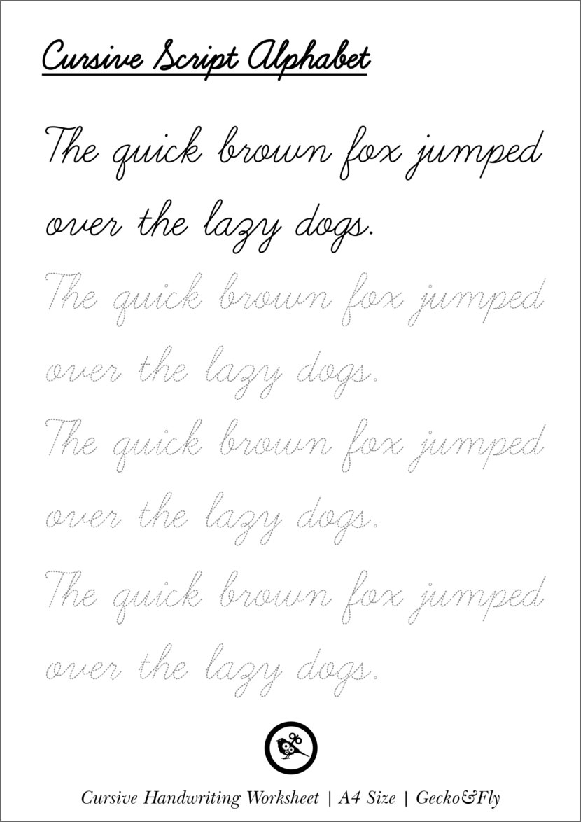 printable penmanship worksheets