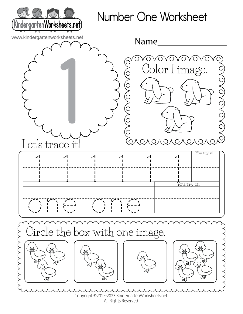 printable worksheet for kindergarten