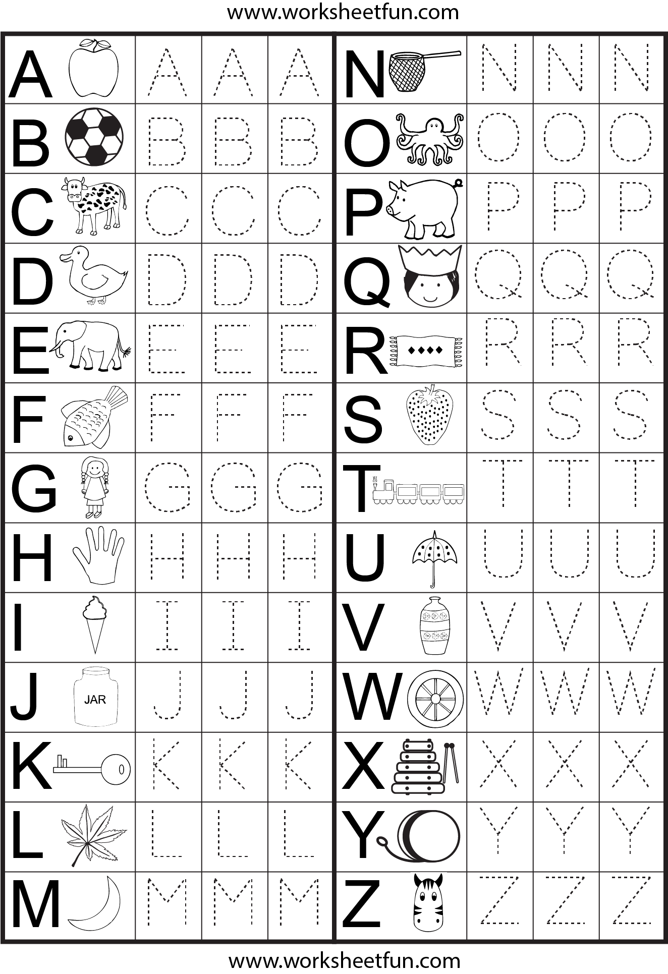 preschool abc worksheet