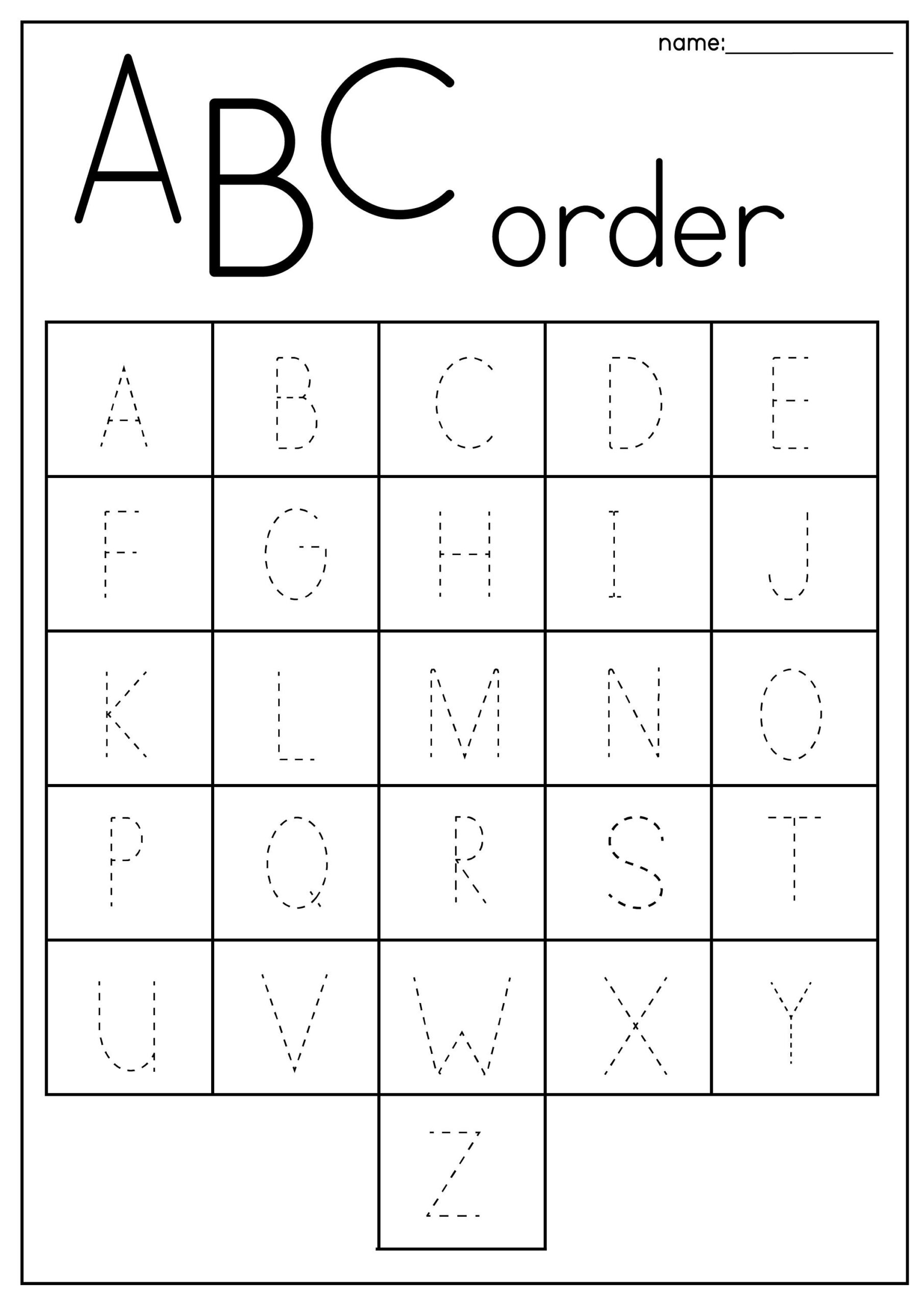 ABC Order Worksheets Preschool kindergarten Phonics printable 
