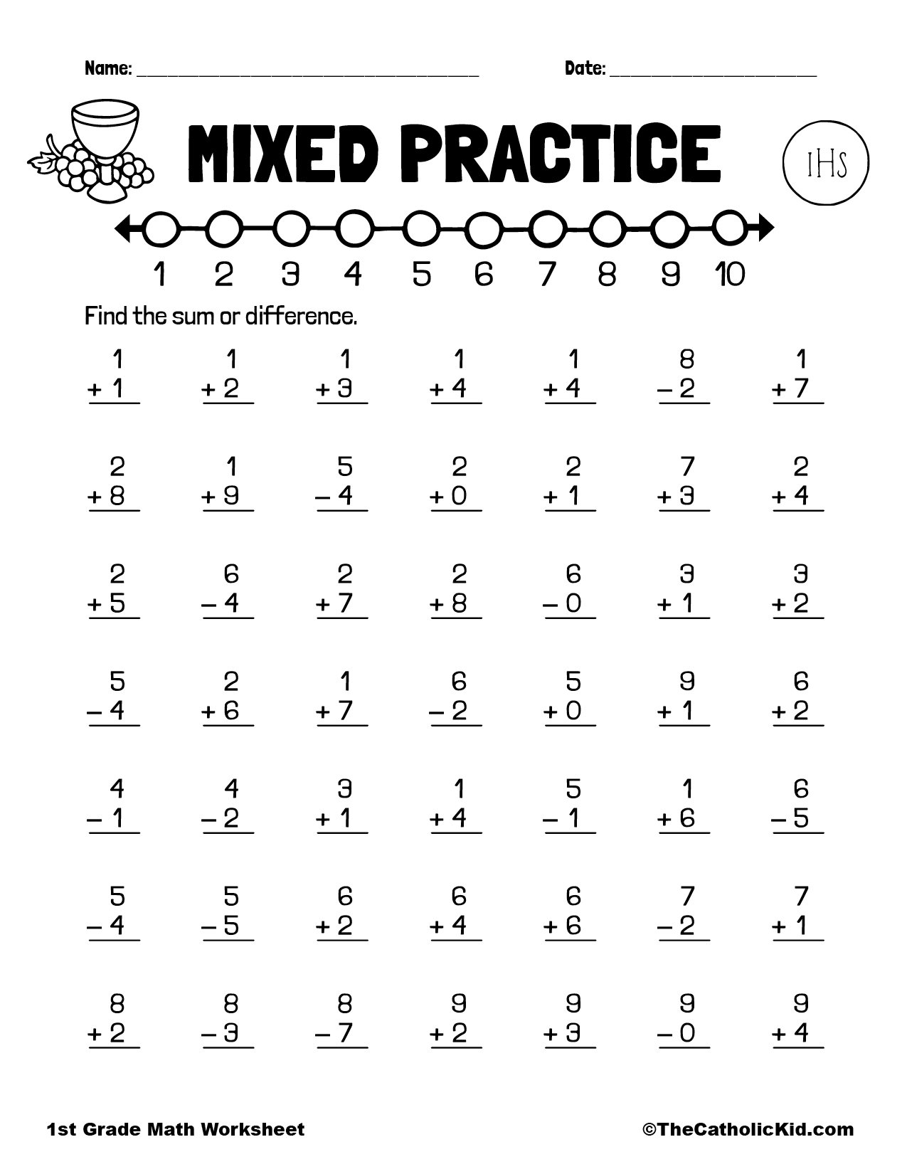mathematics addition and subtraction worksheets