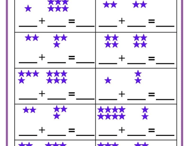 Addition Worksheets For Kindergarten