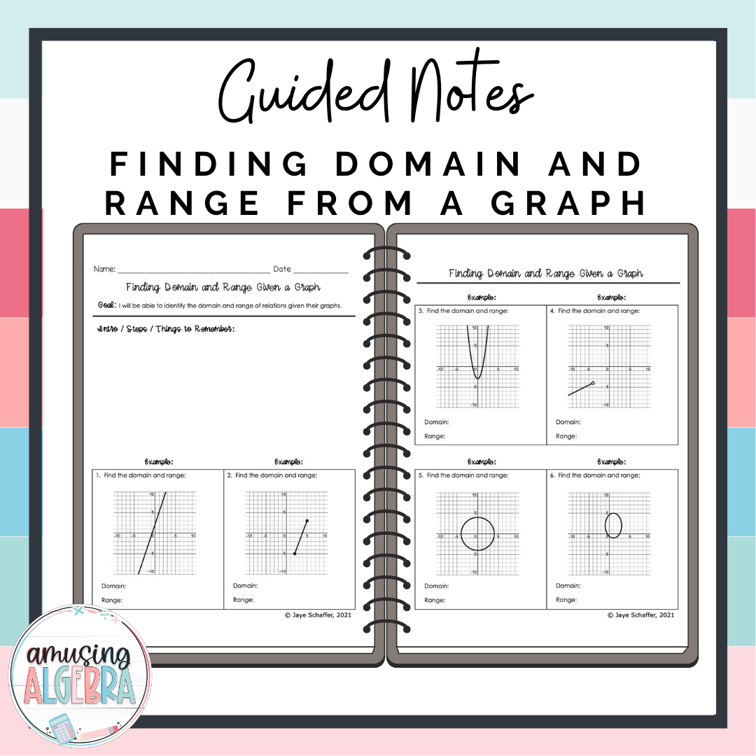 domain and range graph worksheet