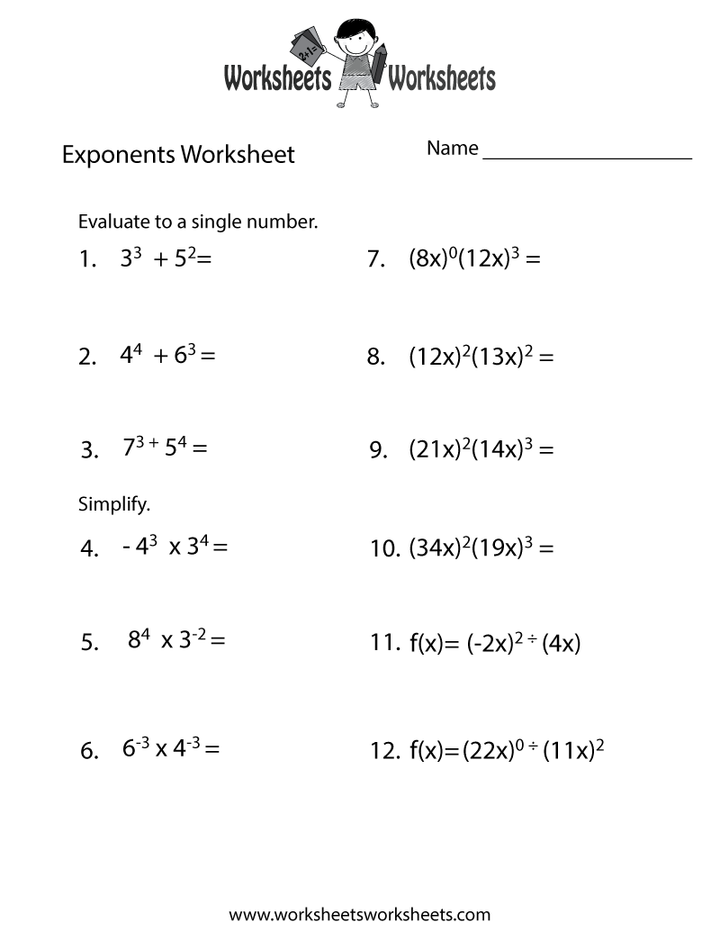 Algebra 1 Worksheets Exponents Worksheets Worksheets Library