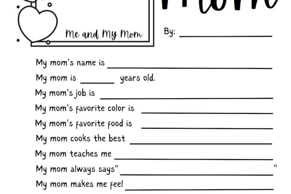 All About My Mom Questionnaire Mother s Day Craft Mother s Day Worksheet Gift For Mom From Kids Mother s Day Gift Grandma And Aunt Etsy