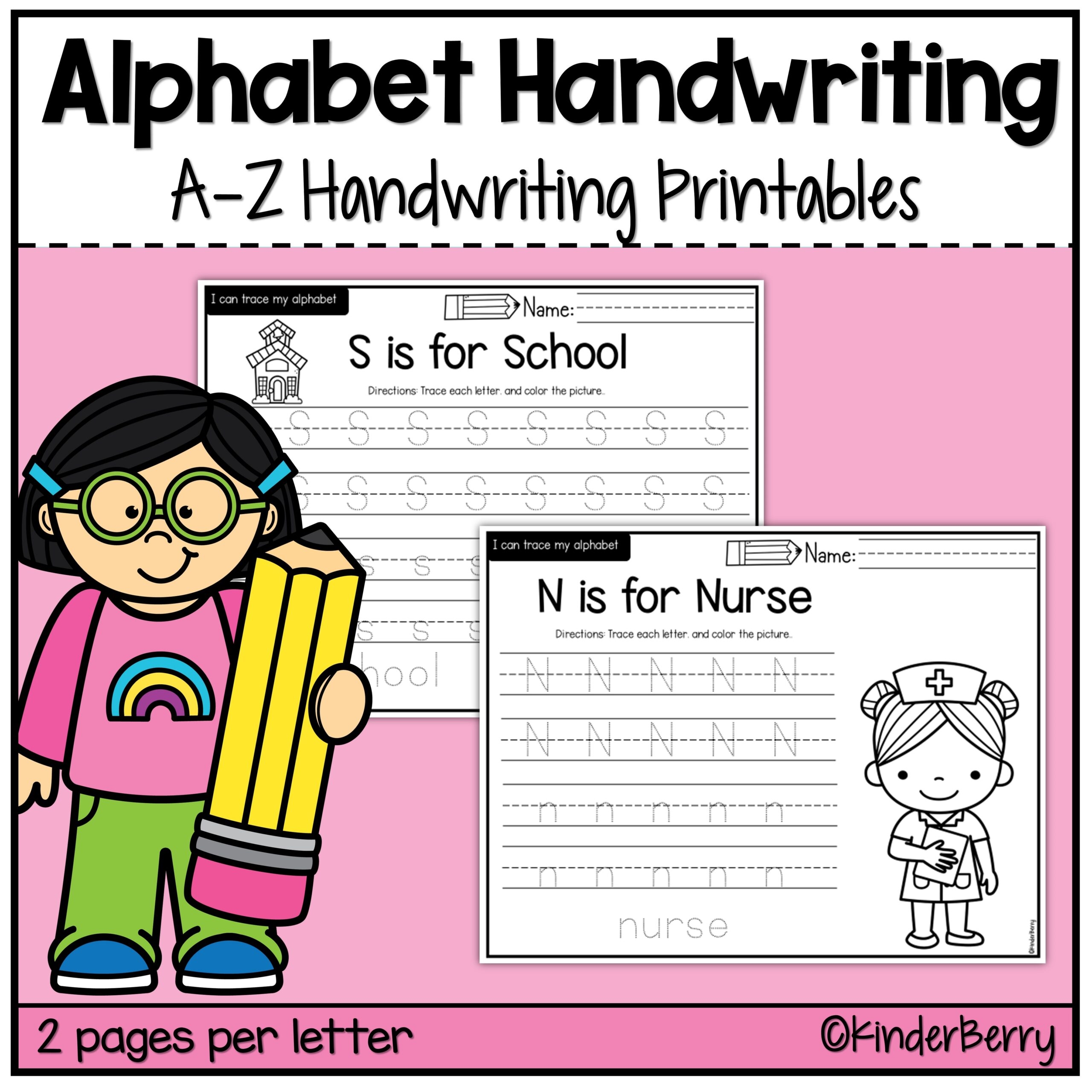 alphabet handwriting practice worksheets
