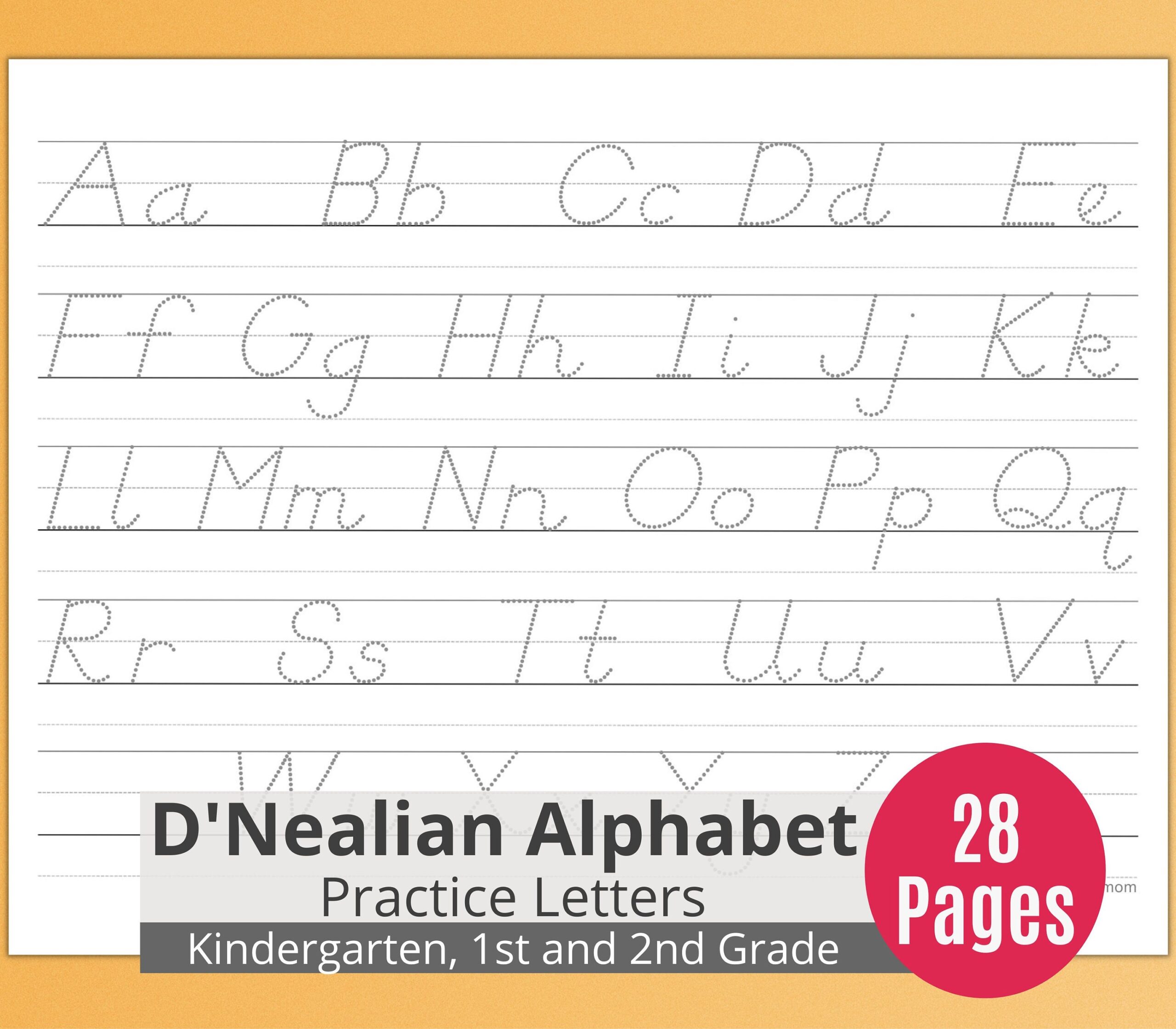 Alphabet Handwriting Practice For Kids Printable Letter Tracing Worksheets Handwriting Practice For Kids Landscape Oriented D nealian Etsy New Zealand