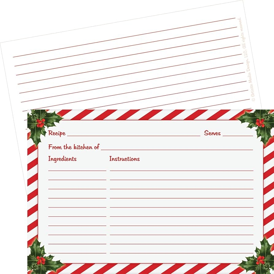 printable blank christmas recipe cards