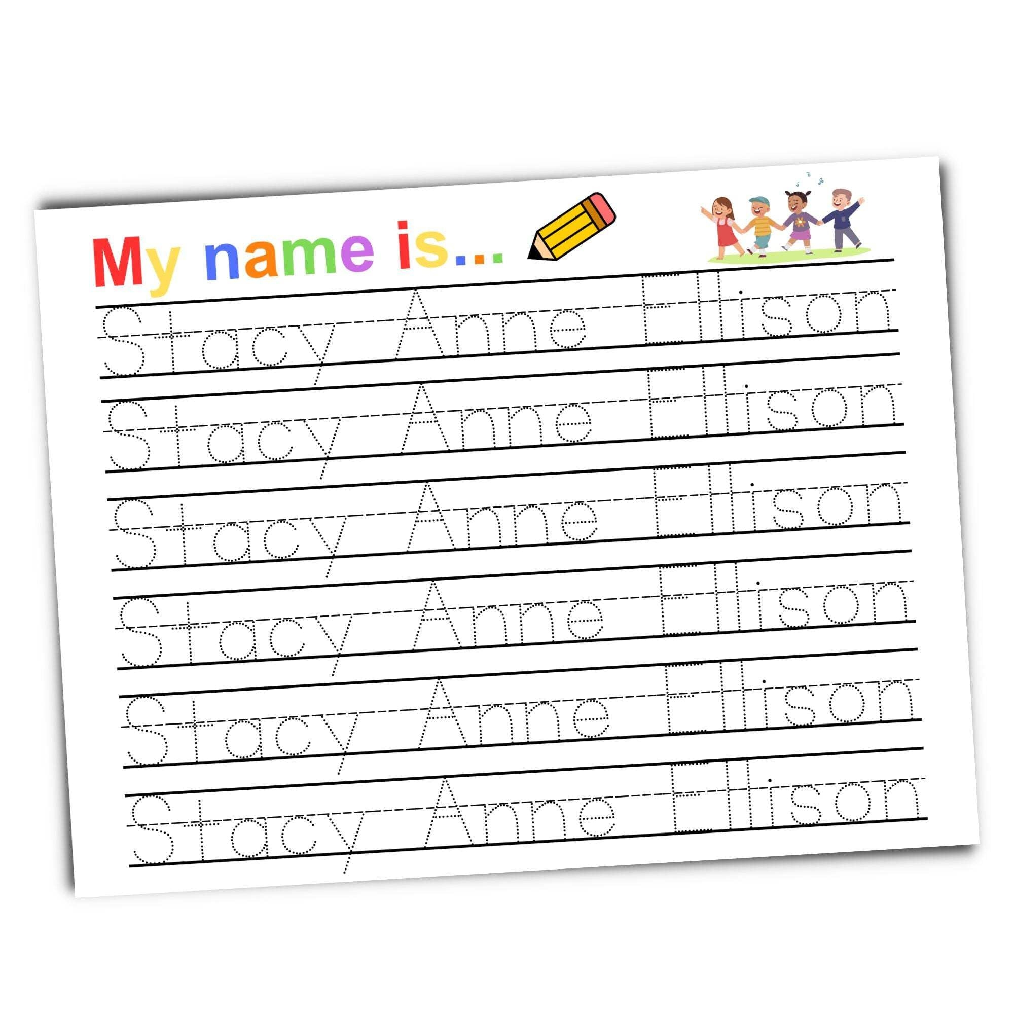 practice writing name worksheets