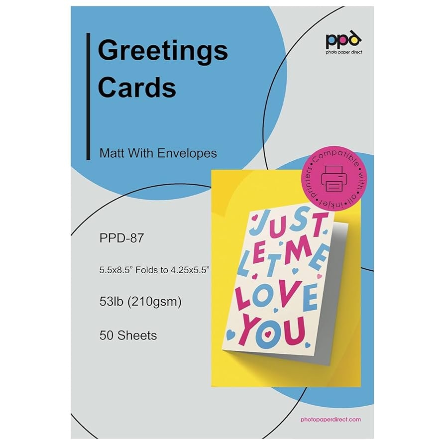 Amazon PPD Greeting Card Paper Printable Greeting Cards With Envelopes For Inkjet Printer 5 5 X 8 5 Blank Half Fold To 4 25 X 5 5 Custom Cards For Birthday Wedding Invitations Thank You