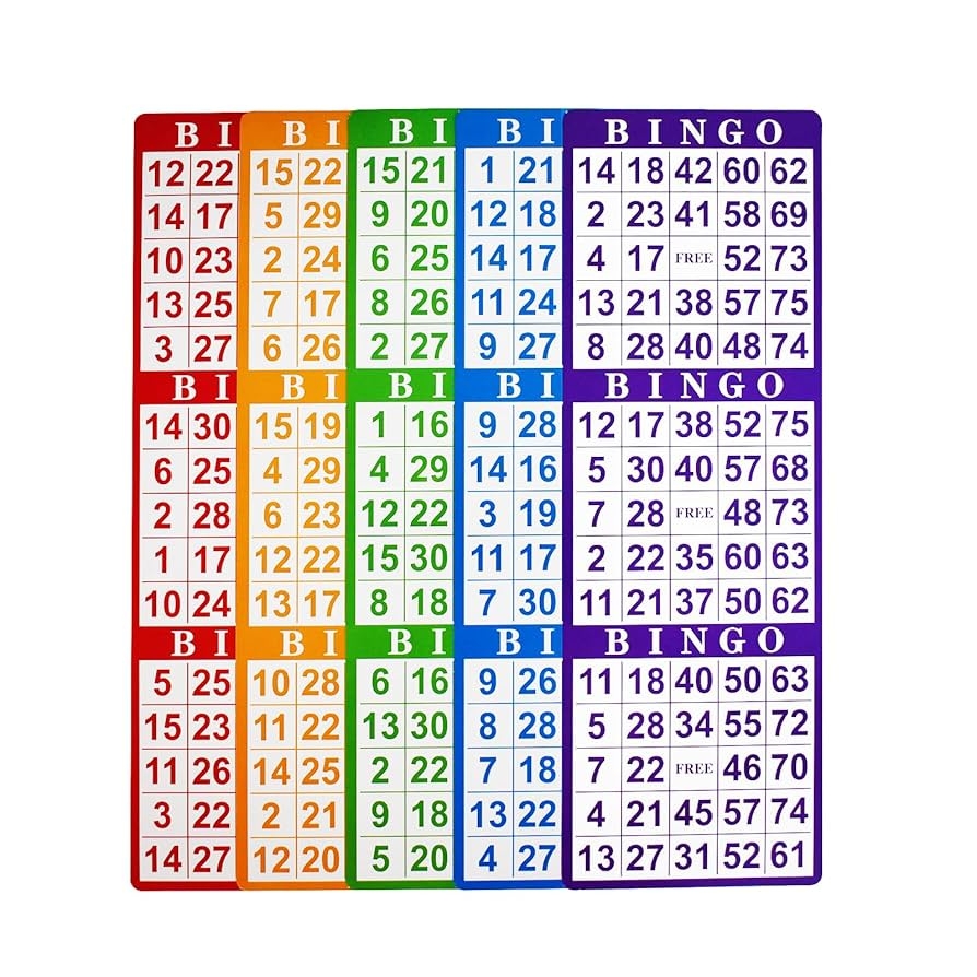 Amazon Yuanhe Bingo Paper Game Cards 3 Cards 100 Sheets 