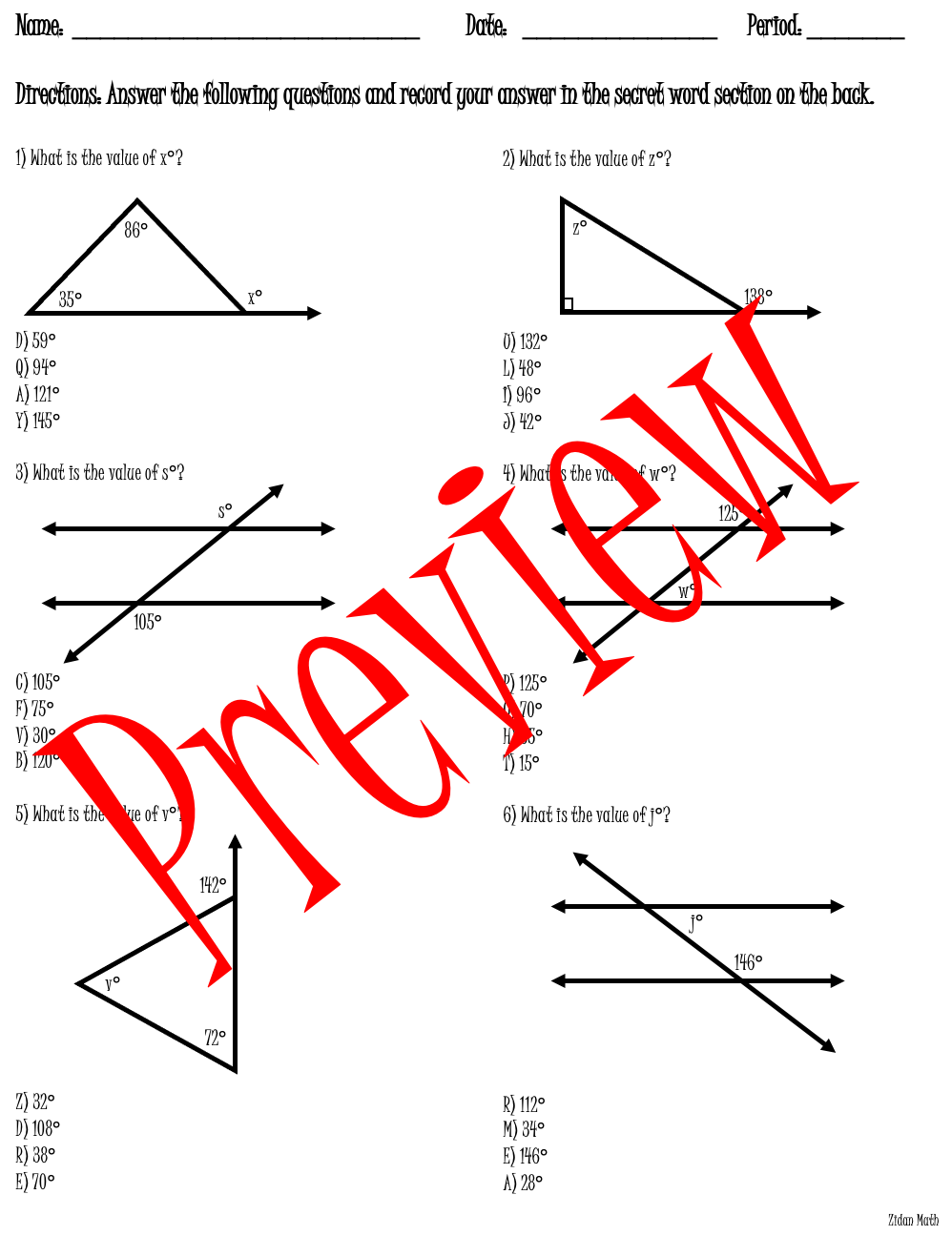 Angle Sum External Angles Of Triangles U0026 Parallel Lines TEK 8 8D