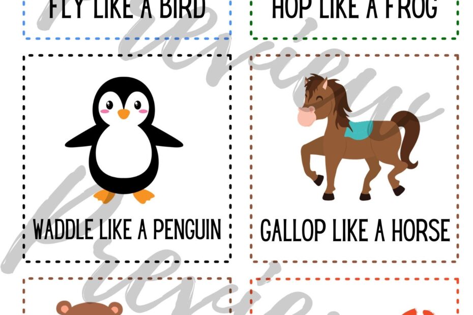 Animal Walk Pocket Dice Cards Animal Walk Exercise Cards Etsy