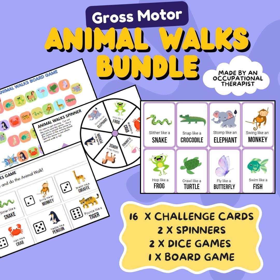 printable animal walk cards