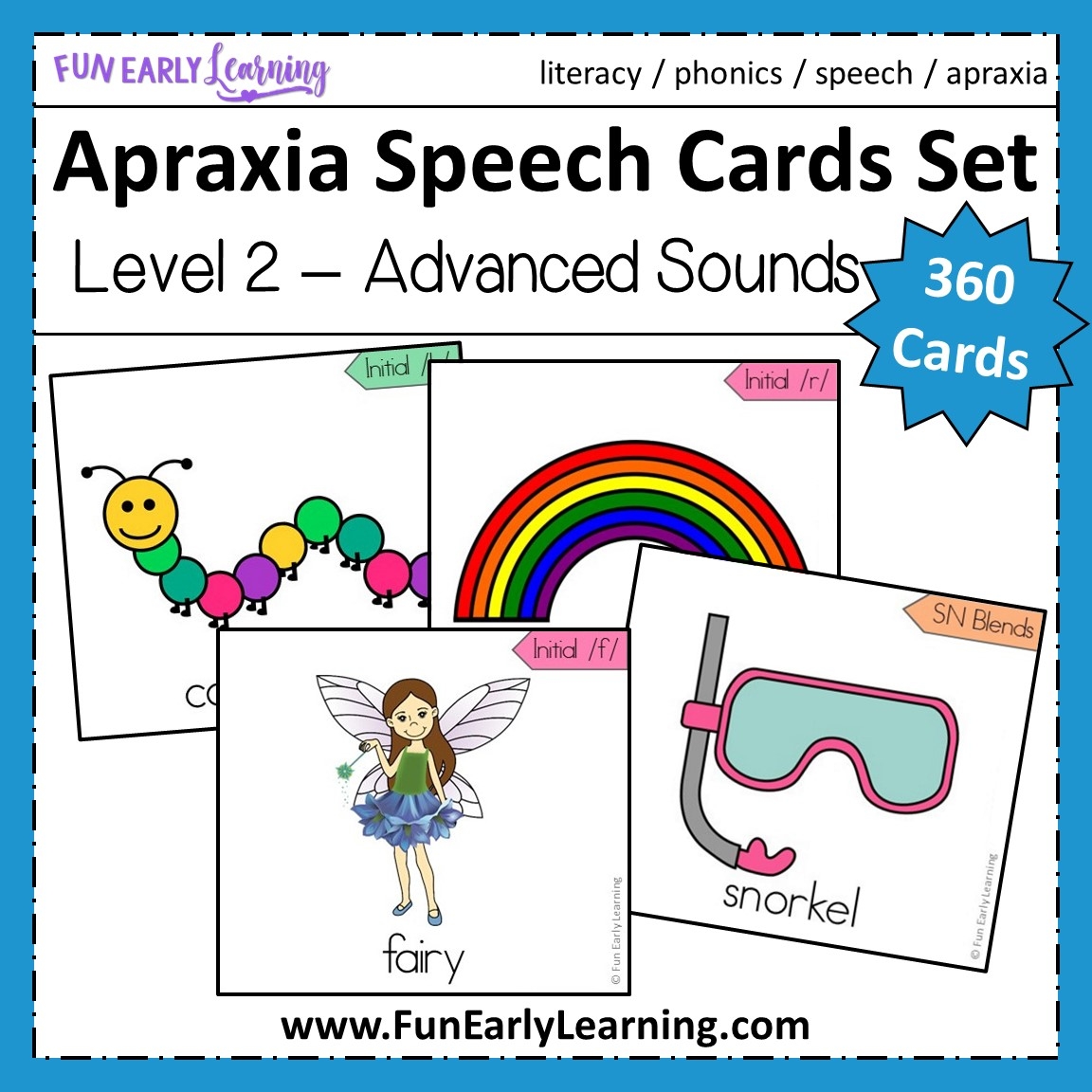Apraxia Speech Cards Set Level 2 Advanced Sounds
