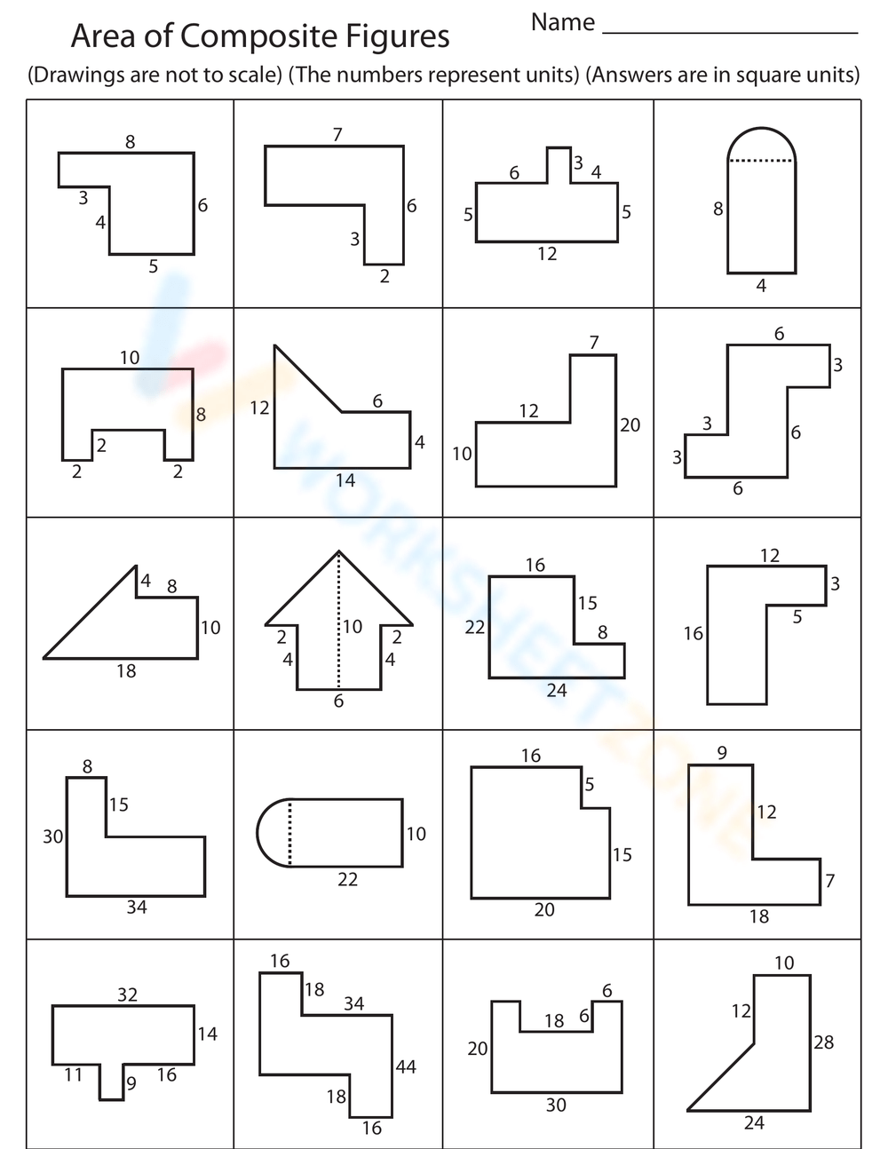 Area Of Composite Figures Worksheets U0026 Printable