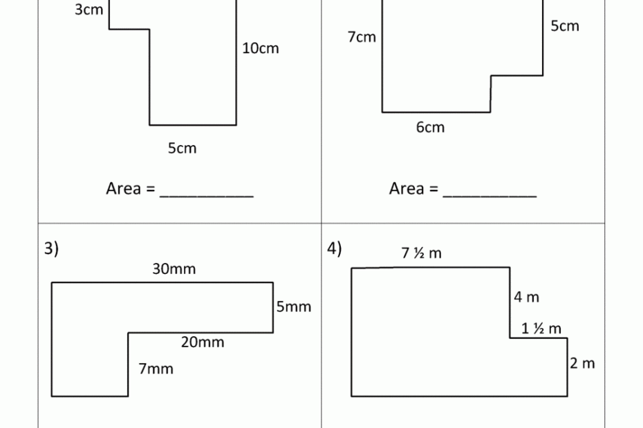 Area Of Rectangle Worksheets