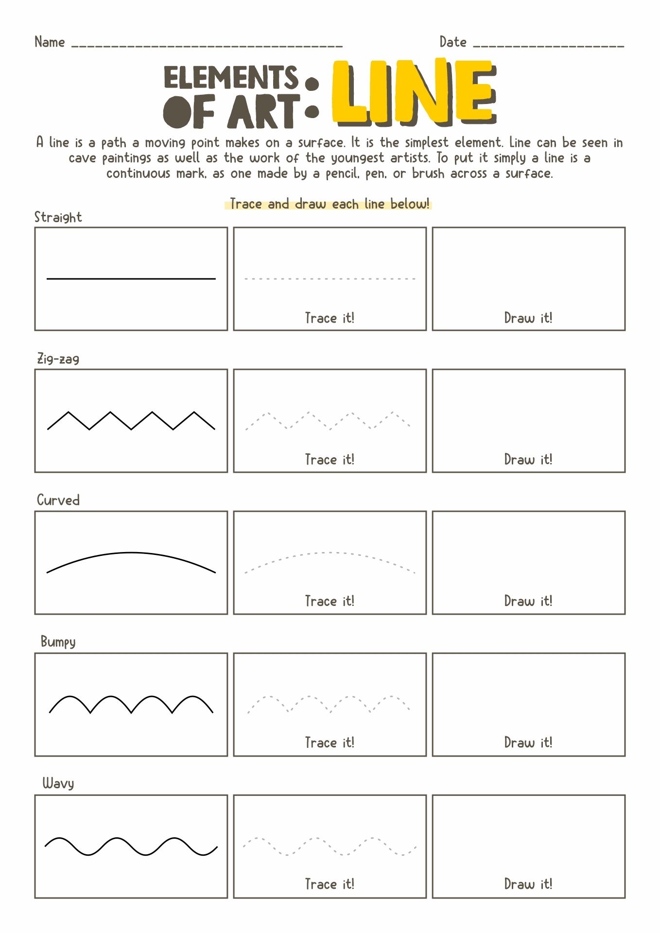 Art Worksheets U0026 Art Sub Plans A Space To Create Art Worksheets Library