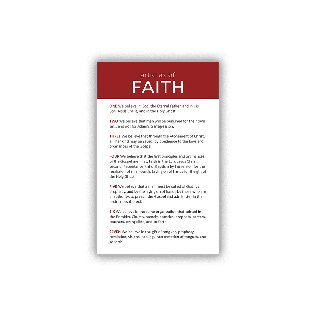 printable article of faith cards