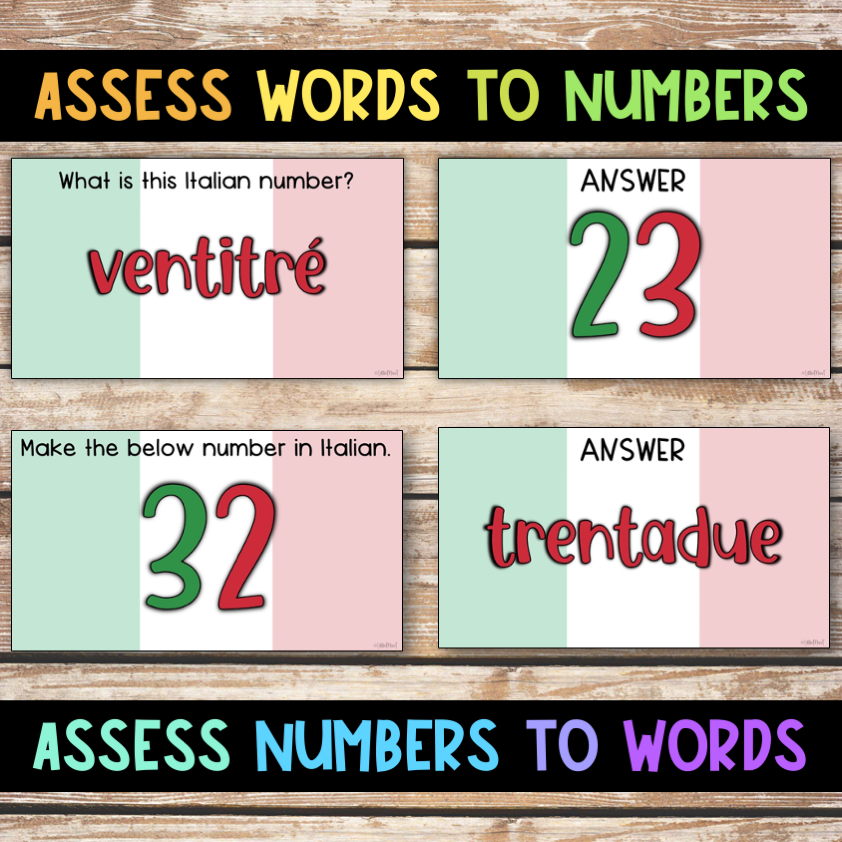 Assessing Italian Numbers Worksheets Activities Games Italy Language Made By Teachers