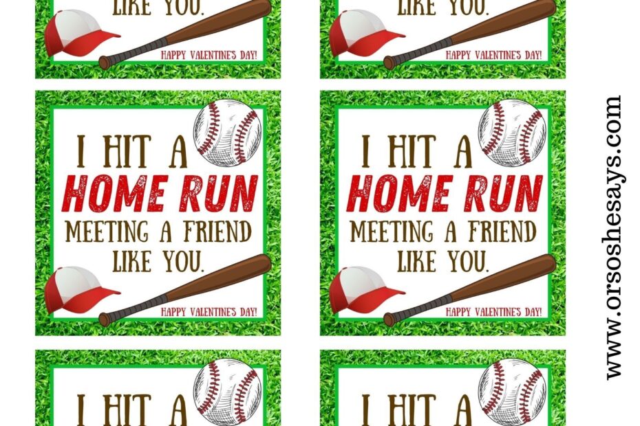 Baseball Valentine Printable Totally Free Or So She Says