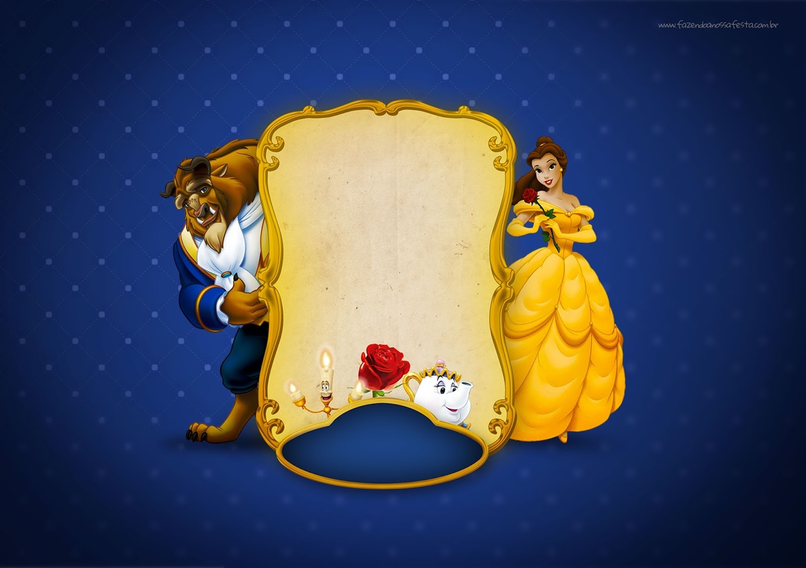 Beauty And The Beast Party Free Printable Invitations Oh My 