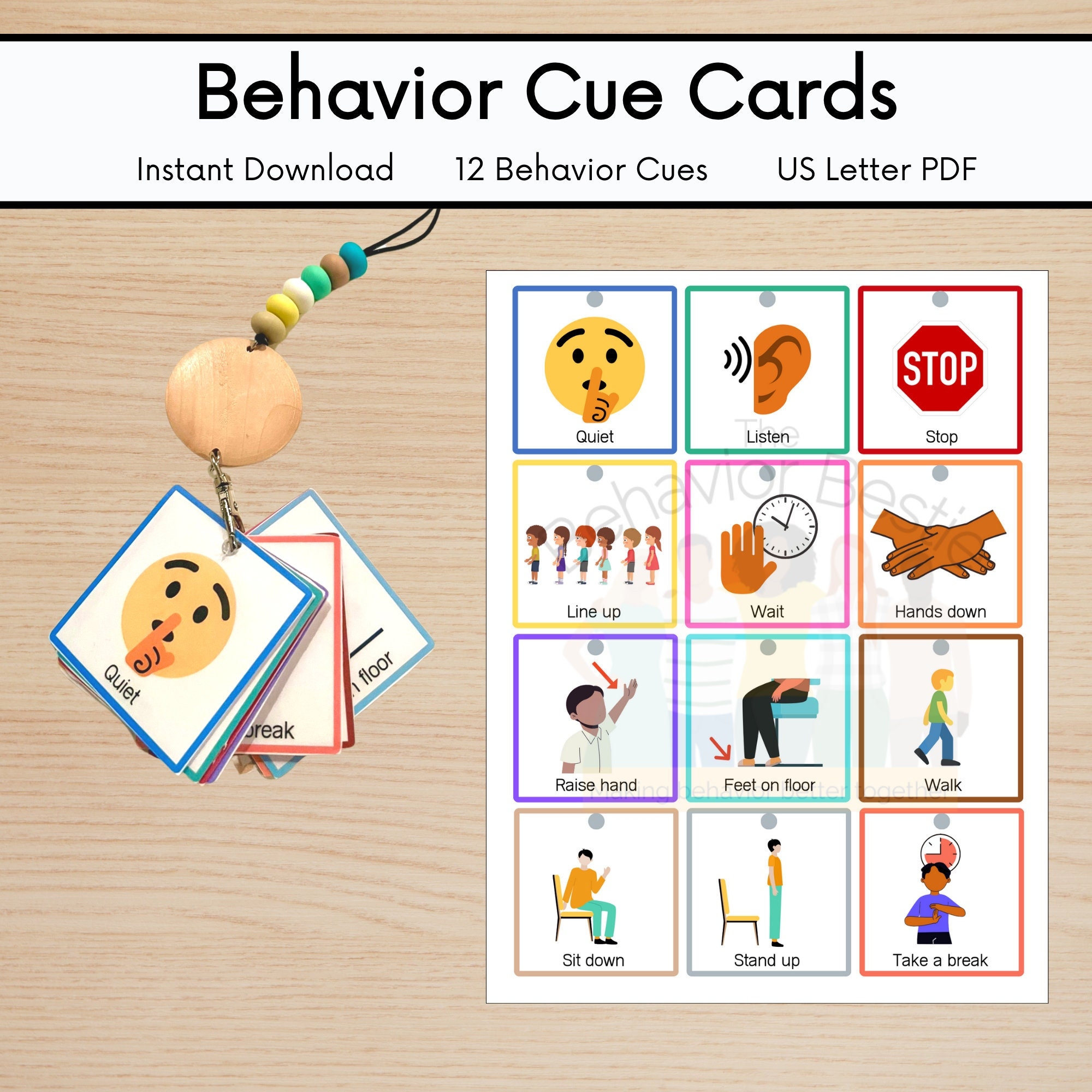 Behavior Cue Cards Visual Cues For Kids Printable Visual 