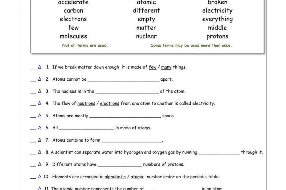 Bill Nye The Science Guy Atoms U0026 Molecules Quiz Worksheet Live Worksheets Library